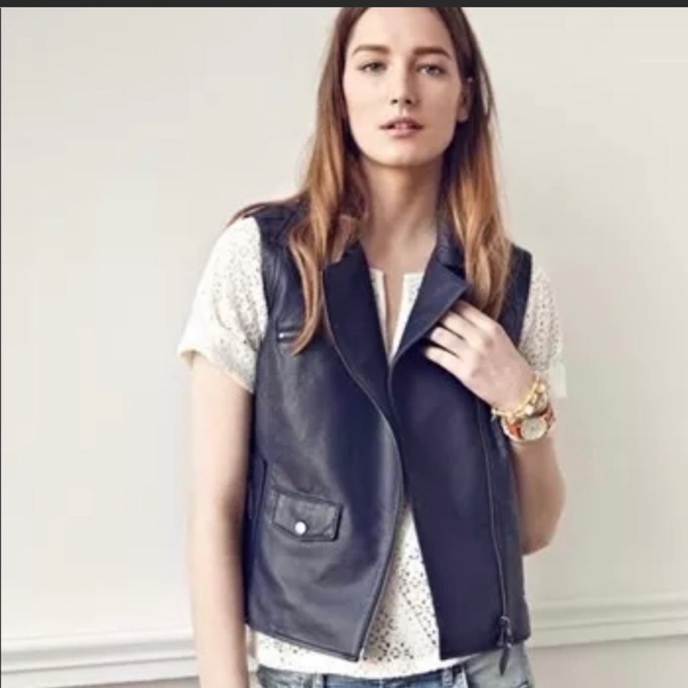 Genuine Leather Moto Vest